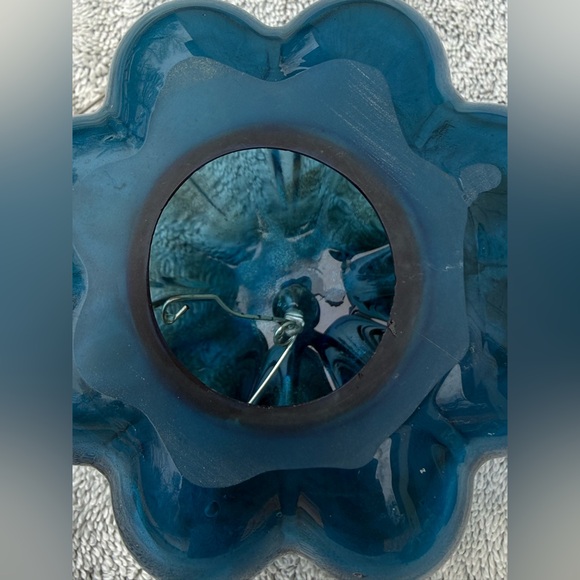 Handblown Blue Glass Garden Ornament - Picture 2 of 5